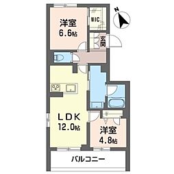 アルフラット弐 2LDKの間取図画像