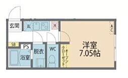 カインドネス辻堂North 1Kの間取図画像