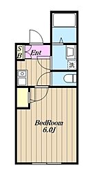 国分北1丁目アパート 1Kの間取図画像