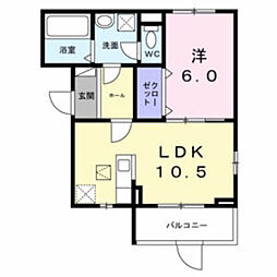 ロイヤルコート巽北 1LDKの間取図画像