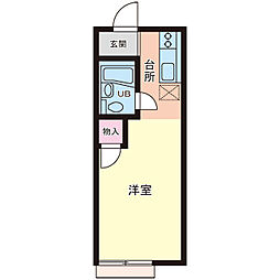 コーポ都賀 1Kの間取図画像