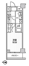 ジェノヴィア本所吾妻橋2スカイガーデン 1Kの間取図画像