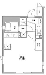 NTPRレジデンス武蔵小山EAST 1階ワンルームの間取り