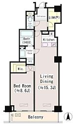 恵比寿ガーデンテラス弐番館 1LDKの間取図画像