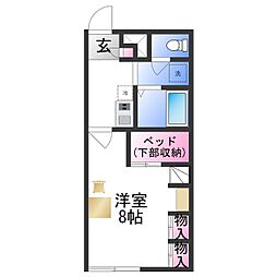 レオパレス大野芝1 1Kの間取図画像