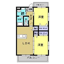 ソレイユ山ノ神 2LDKの間取図画像