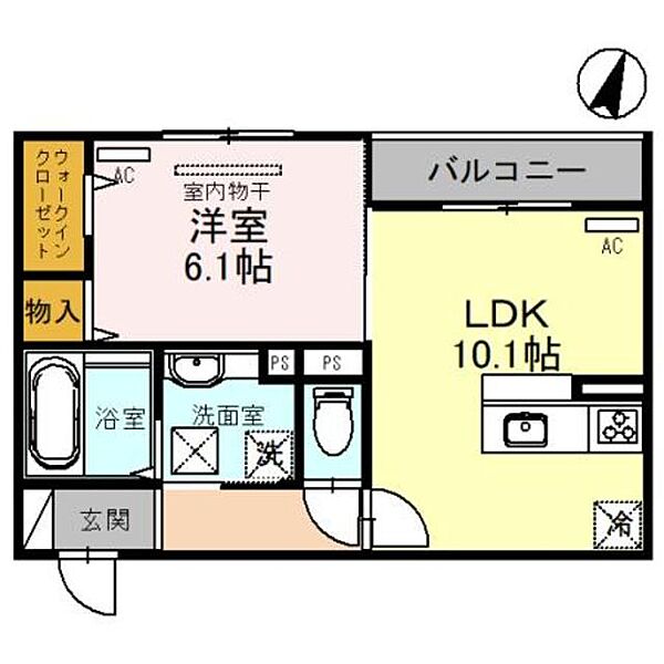 D-ROOM NANKAI ｜大阪府阪南市下出(賃貸アパート1LDK・1階・41.72㎡)の写真 その2