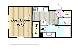 La GALLERIA 2階1Kの間取り