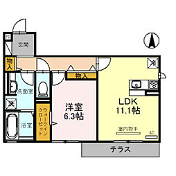 タケルチェ 1LDKの間取図画像