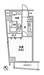 ルーツ東長崎 1階1Kの間取り