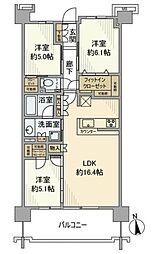 プラウドシティ国立 3LDKの間取図画像