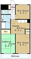 大川マンション 3DKの間取図画像