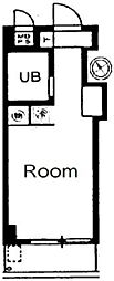 スカイコート高砂3 ワンルームの間取図画像