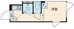ノースヒル新宿ウエスト 地下1階ワンルームの間取り