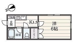 カスティーロ栗田谷 1Kの間取図画像