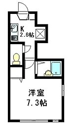 メゾン西落合 1Kの間取図画像
