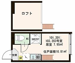 Prestige西巣鴨 2階ワンルームの間取り