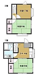 野本ハイツ 3DKの間取図画像