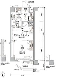 ARCOBALENO KAMEIDOII 1DKの間取図画像