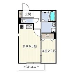 Smith堺 1DKの間取図画像