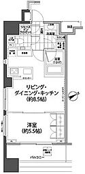パークハビオ西新宿 1LDKの間取図画像