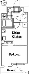 シティプラザ東嶺町 1DKの間取図画像