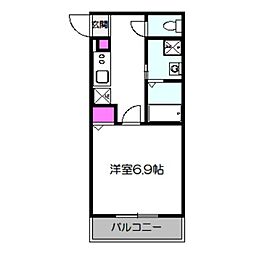 (仮称)平野区長吉出戸新築 1Kの間取図画像