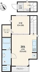 京急空港線 穴守稲荷駅 徒歩7分の賃貸アパート 2階1LDKの間取り