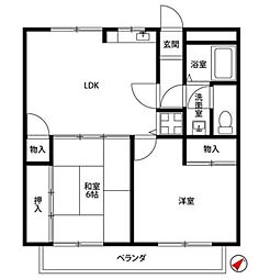 アヌシーパル 2LDKの間取図画像