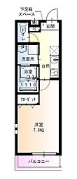 フジパレス初芝駅東I番館 1Kの間取図画像