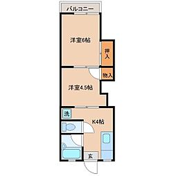 コーポ壱番館 2Kの間取図画像