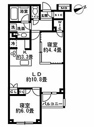 オープンレジデンシア練馬新桜台 2LDKの間取図画像