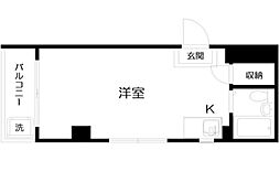 タウンハウス美原 ワンルームの間取図画像