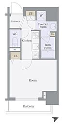スカイコートTOKYOスカイツリー 1Kの間取図画像