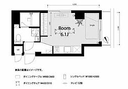 ライオンズマンション日本橋第2 ワンルームの間取図画像