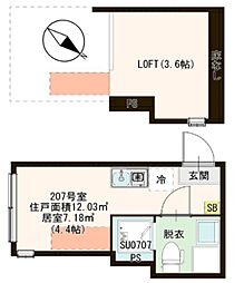 SUNNY HILLS 新小岩 ワンルームの間取図画像