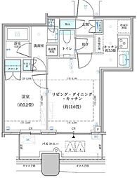 パークタワー勝どきサウス 1LDKの間取図画像