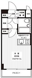 ワコーレ北千住 ワンルームの間取図画像