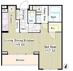 エル・セレーノ南麻布 1LDKの間取図画像