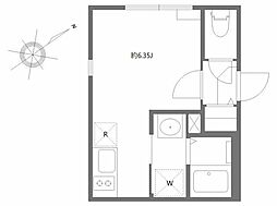 メゾンドシエル 3階ワンルームの間取り