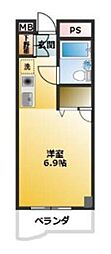 C's2 ワンルームの間取図画像