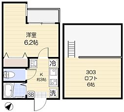 インスパーク本駒込 3階1Kの間取り
