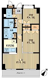 プリヴェ根岸 2LDKの間取図画像