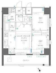 アルファレジデンシア南千住 15階2LDKの間取り