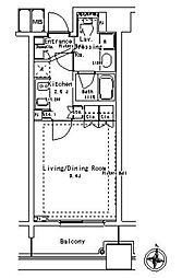 パークアクシス御茶ノ水ステージ 4階1Kの間取り