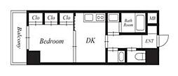 ヴァンベール青葉台 1DKの間取図画像