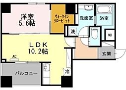 GrandiinoWaseda 1LDKの間取図画像