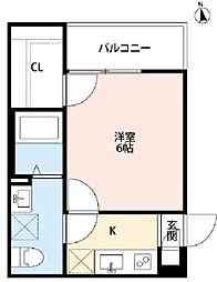 ciel高殿 1Kの間取図画像