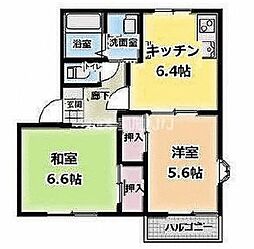 フレグランス岸E 2DKの間取図画像