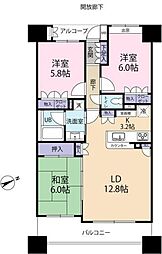 サンクレイドル千葉中央 3LDKの間取図画像